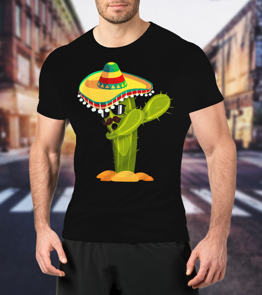Cinco De Mayo Dabbing Cactus Sombrero Boy T-Shirt