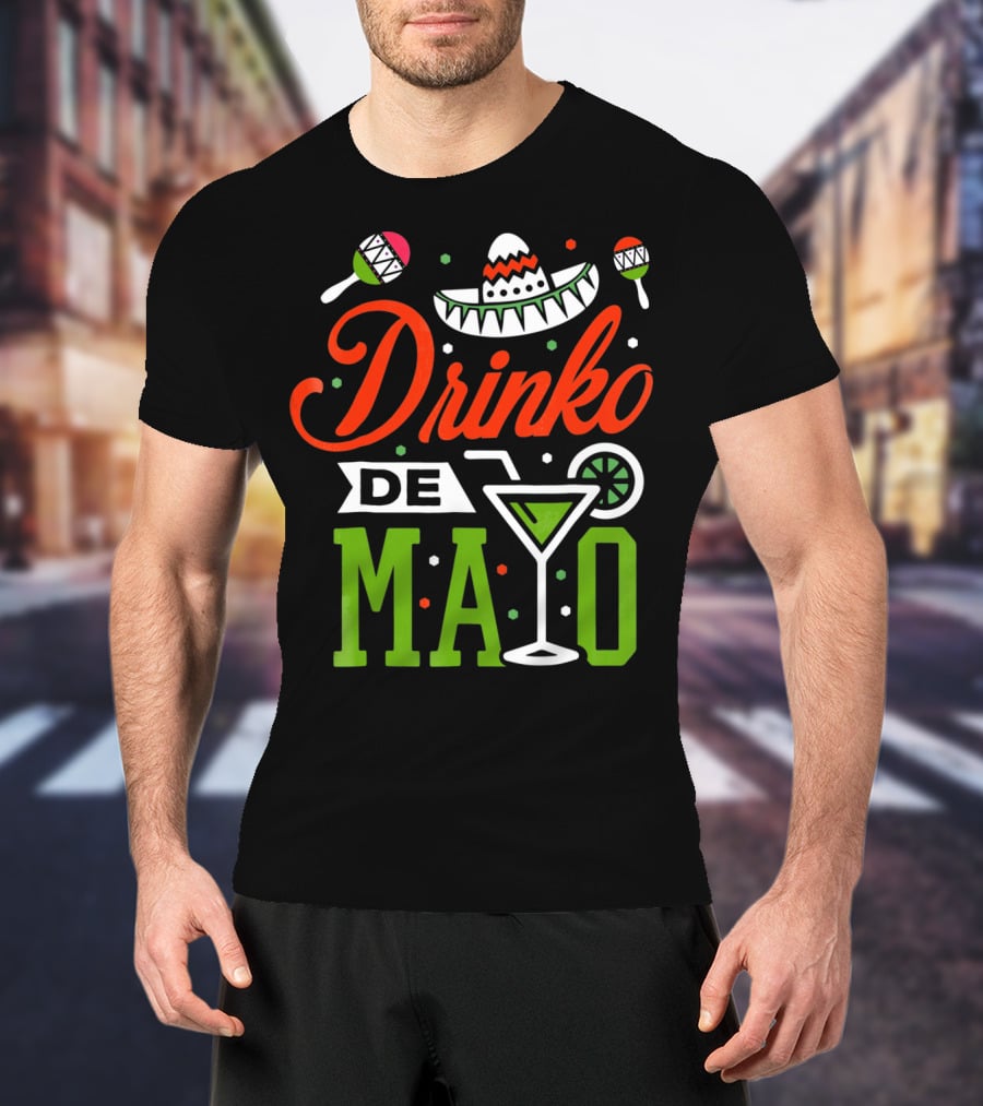 Drinko De Mayo Sombrero Maracas Margarita Icons T-Shirt