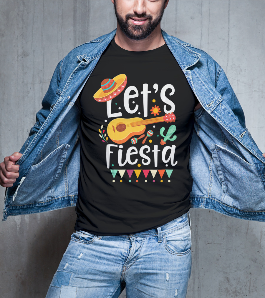 Let's Fiesta Cinco De Mayo Mexican Guitar T-Shirt