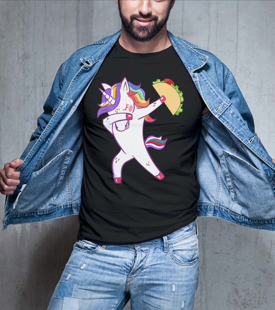 Unicorn Dabbing With Taco Cinco De Mayo T-Shirt