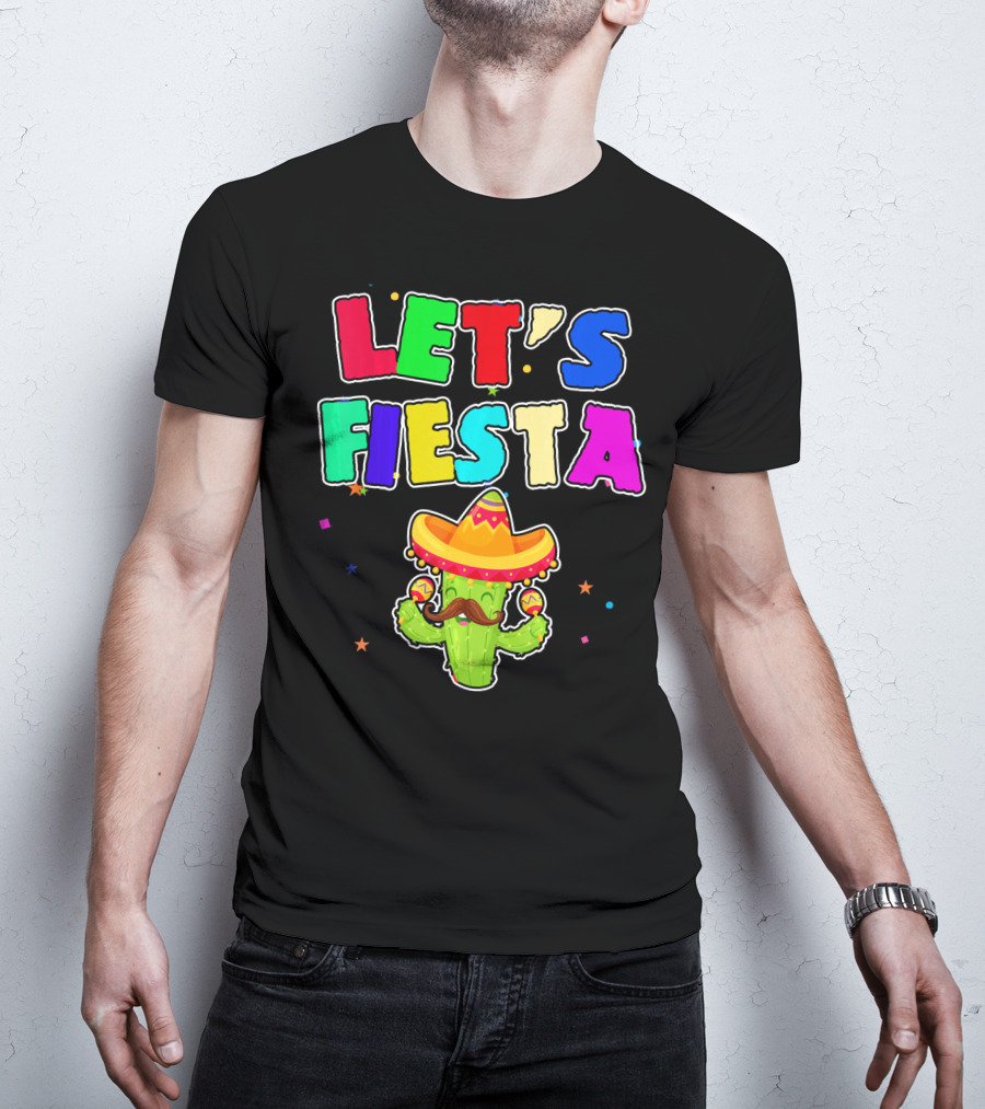 Let's Fiesta Cinco De Mayo Drinko Cactus Sombrero T-Shirt