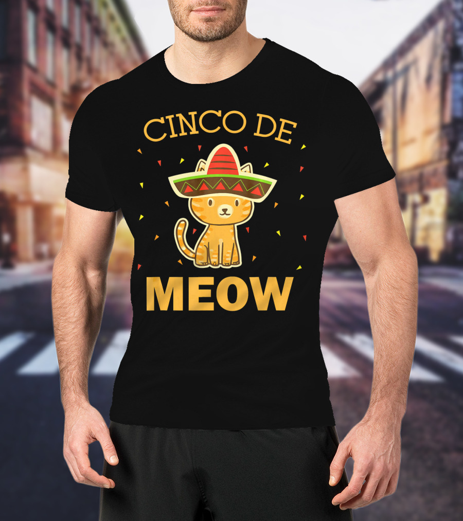 Cinco De Meow Cat Sombrero Kitten T-Shirt