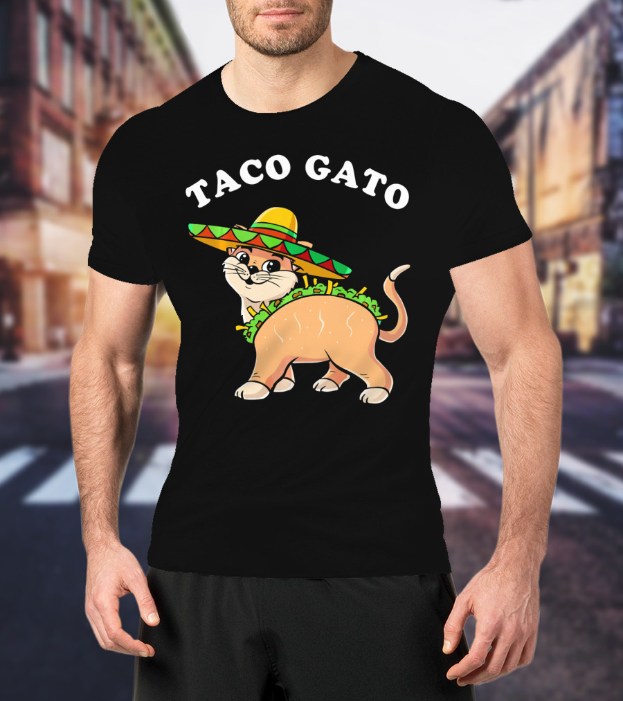 Taco Gato Sombrero Funny Cinco De Mayo Cat T-Shirt