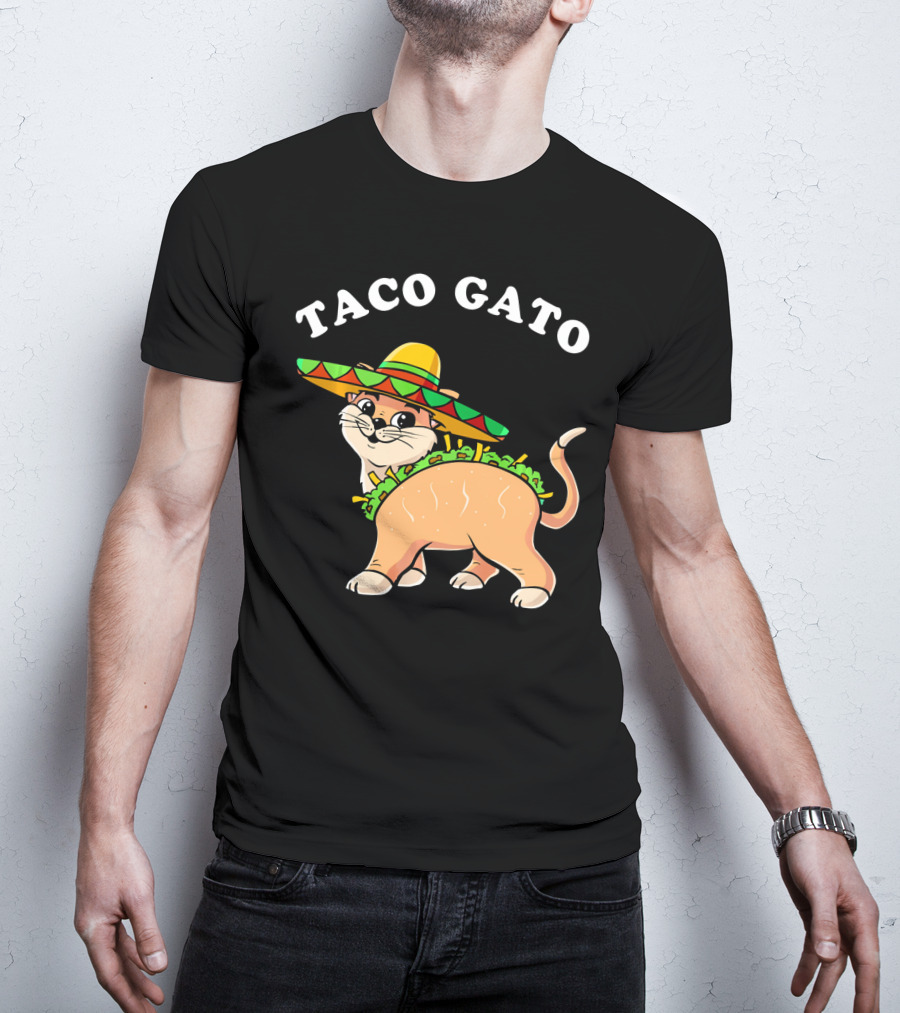 Taco Gato Sombrero Funny Cinco De Mayo Cat T-Shirt
