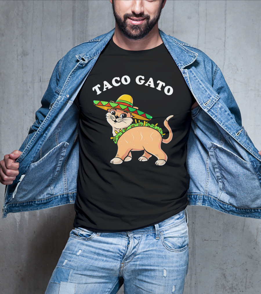Taco Gato Sombrero Funny Cinco De Mayo Cat T-Shirt