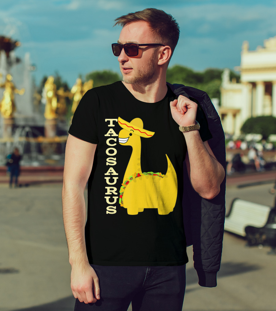 Cinco De Mayo Tacosaurus Dinosaur With Sombrero T-Shirt