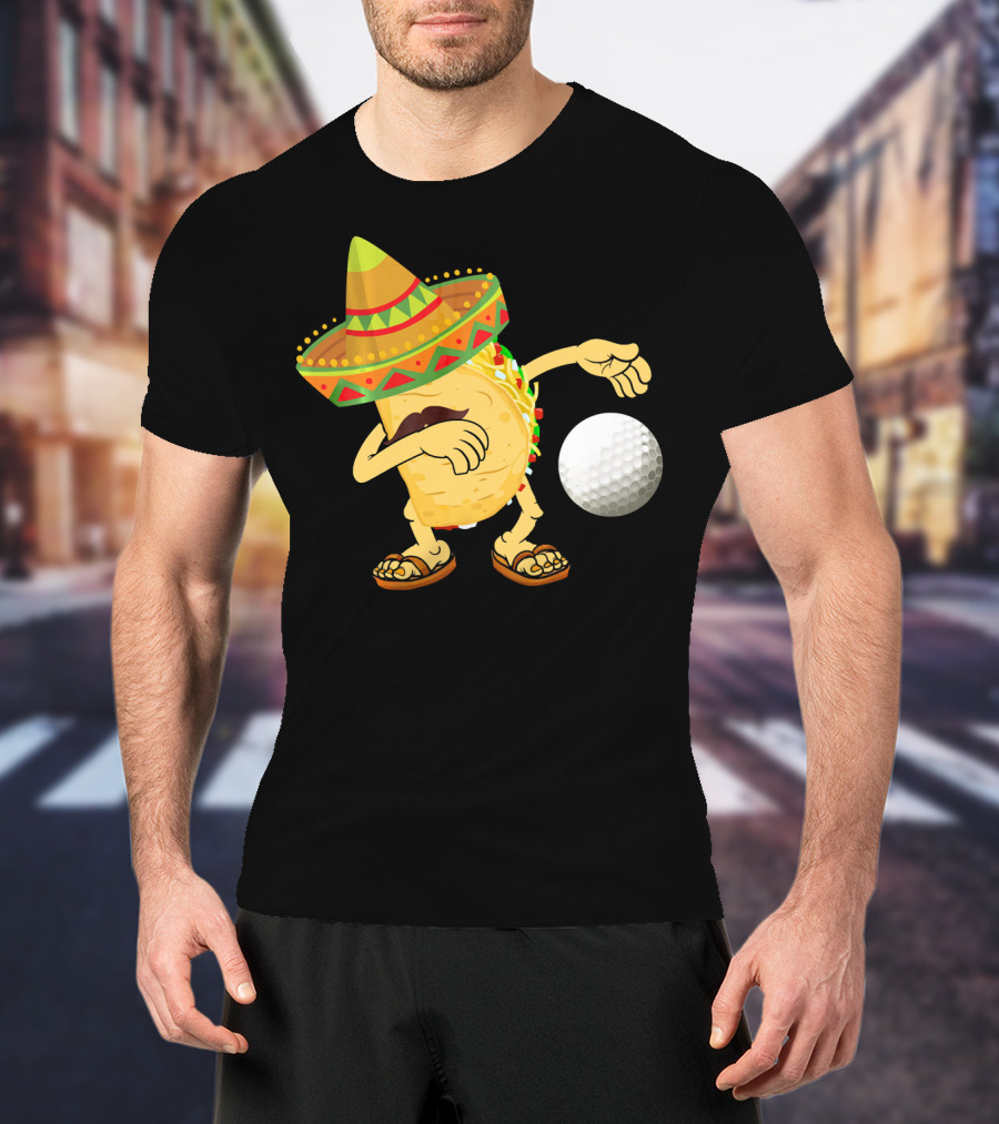 Dabbing Golf Taco Dab Funny Cinco Sombrero Dance T-Shirt