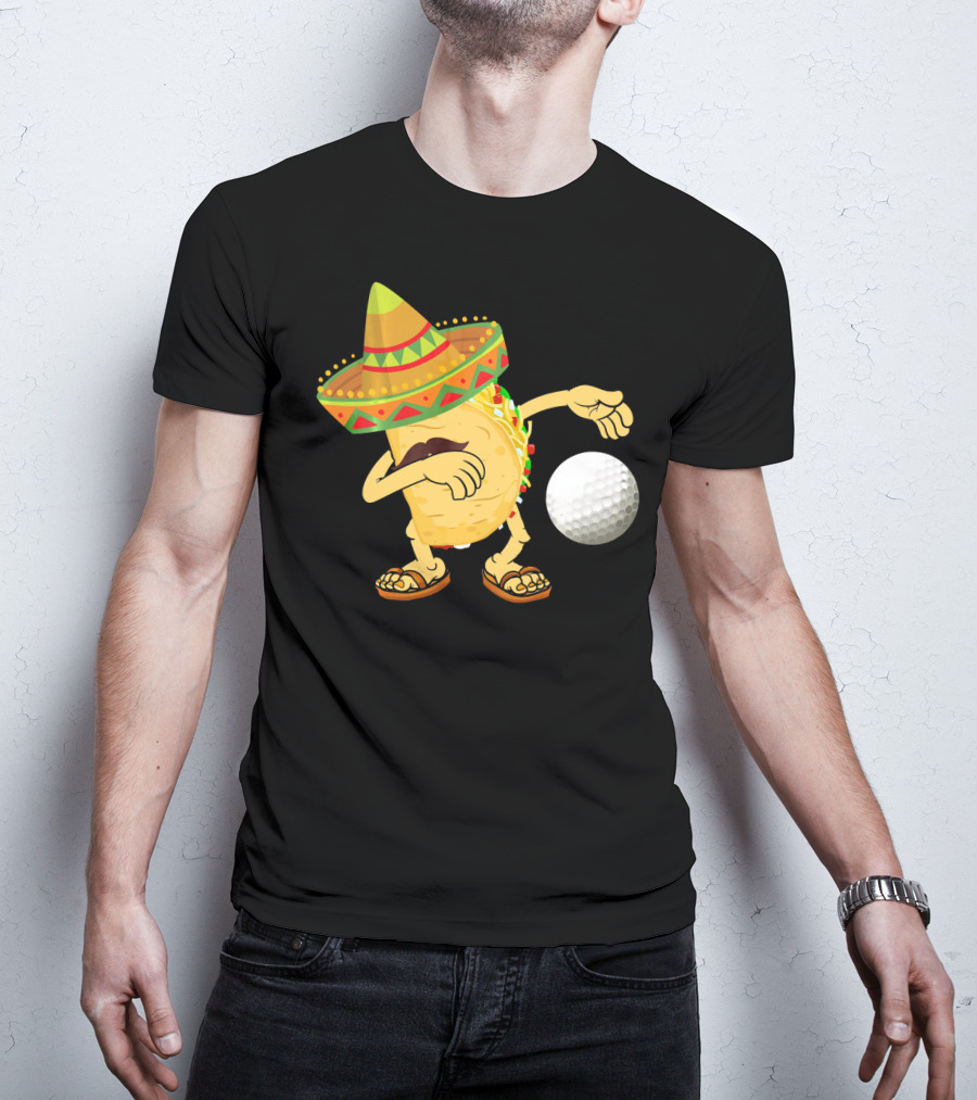 Dabbing Golf Taco Dab Funny Cinco Sombrero Dance T-Shirt