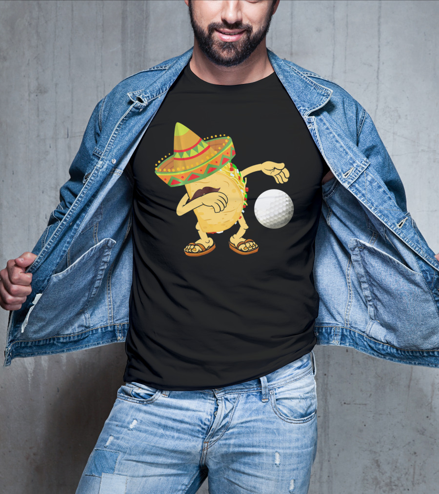 Dabbing Golf Taco Dab Funny Cinco Sombrero Dance T-Shirt