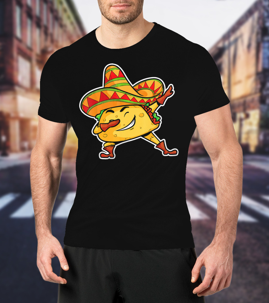Dabbing Taco With Sombrero Cinco De Mayo T-Shirt