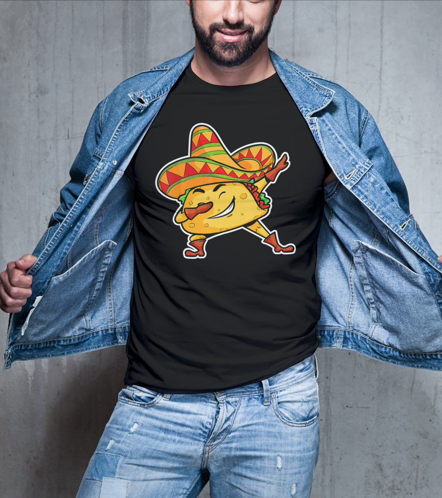 Dabbing Taco With Sombrero Cinco De Mayo T-Shirt