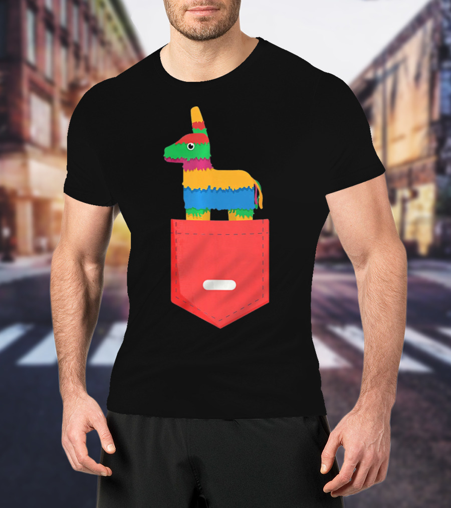 Cinco De Mayo Mexican Pinata In Pocket T-Shirt