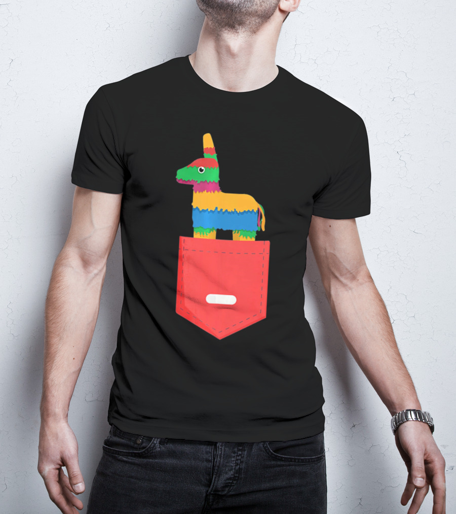 Cinco De Mayo Mexican Pinata In Pocket T-Shirt
