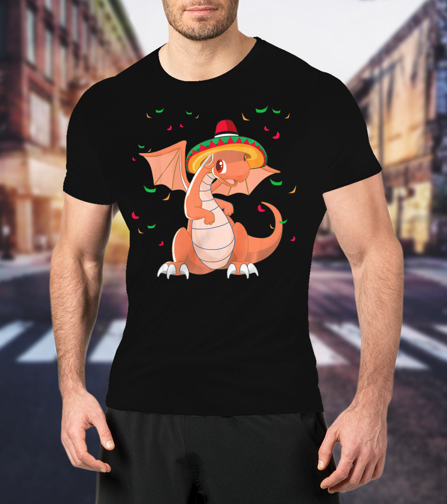 Cute Dragon Cinco De Mayo Celebrations With Sombrero T-Shirt