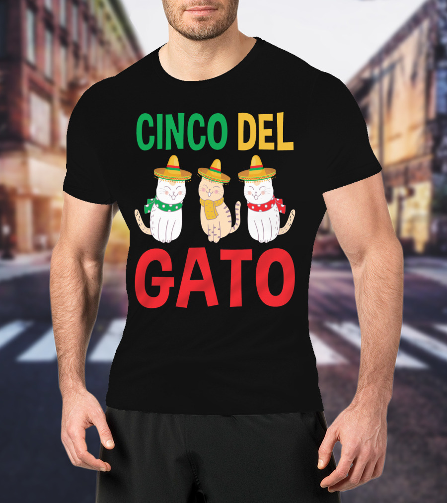Cinco Del Gato Funny Mexican Cats Sombrero T-Shirt