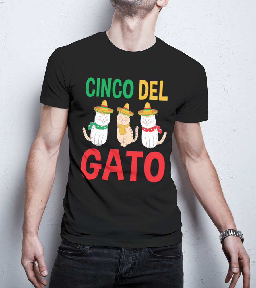 Cinco Del Gato Funny Mexican Cats Sombrero T-Shirt