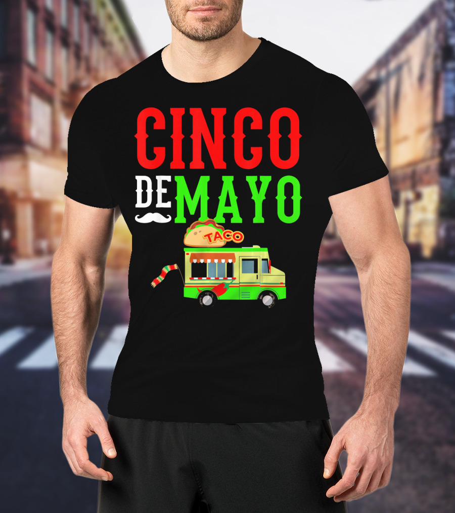 Cinco De Mayo Taco Bus Funny Mexico T-Shirt