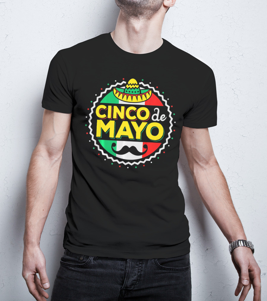 Cinco De Mayo Mexican Sombrero Mustache T-Shirt