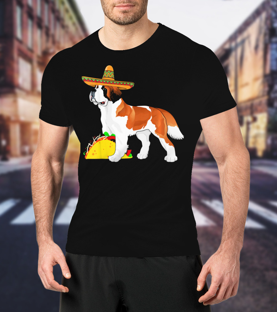 Cinco De Mayo Bernard Sombrero Taco Fun T-Shirt