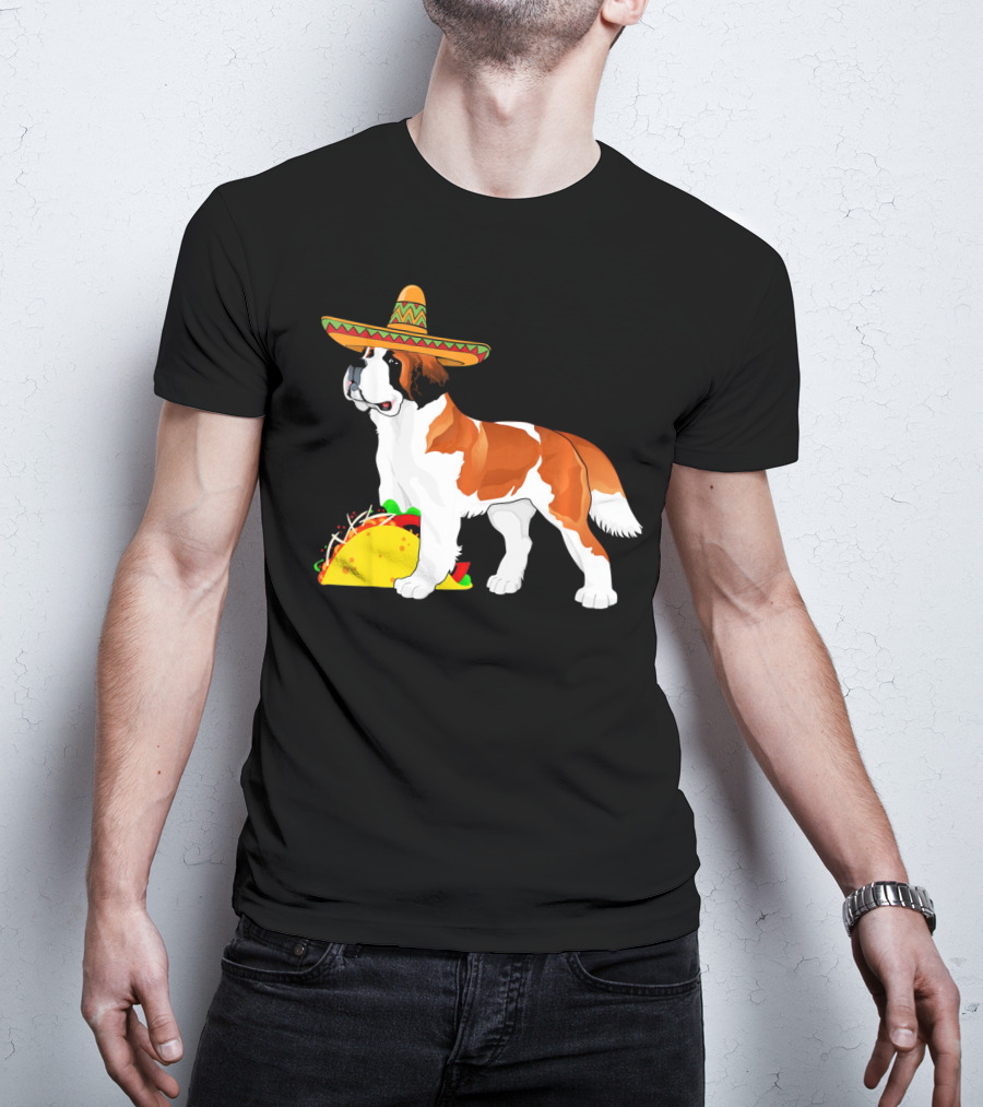 Cinco De Mayo Bernard Sombrero Taco Fun T-Shirt