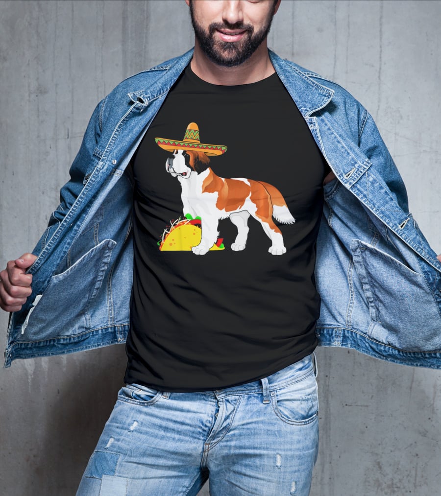 Cinco De Mayo Bernard Sombrero Taco Fun T-Shirt