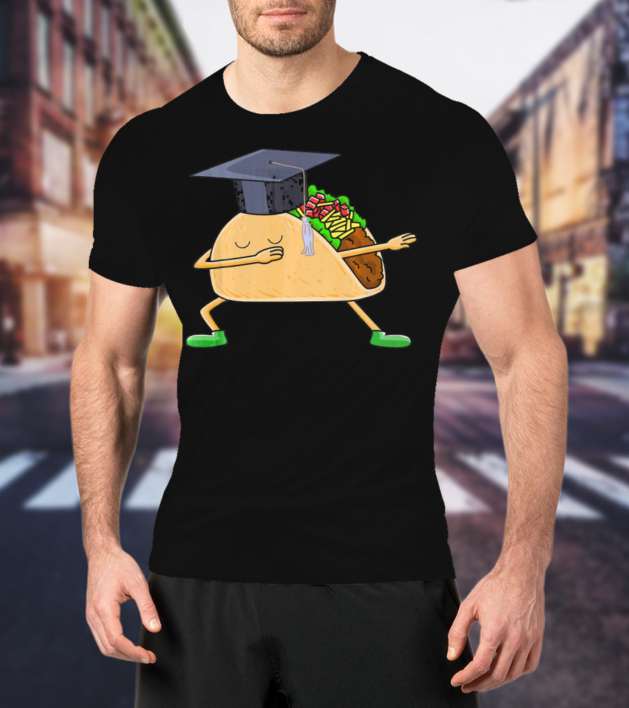 Dabbing Taco Graduation Funny Cinco De Mayo T-Shirt