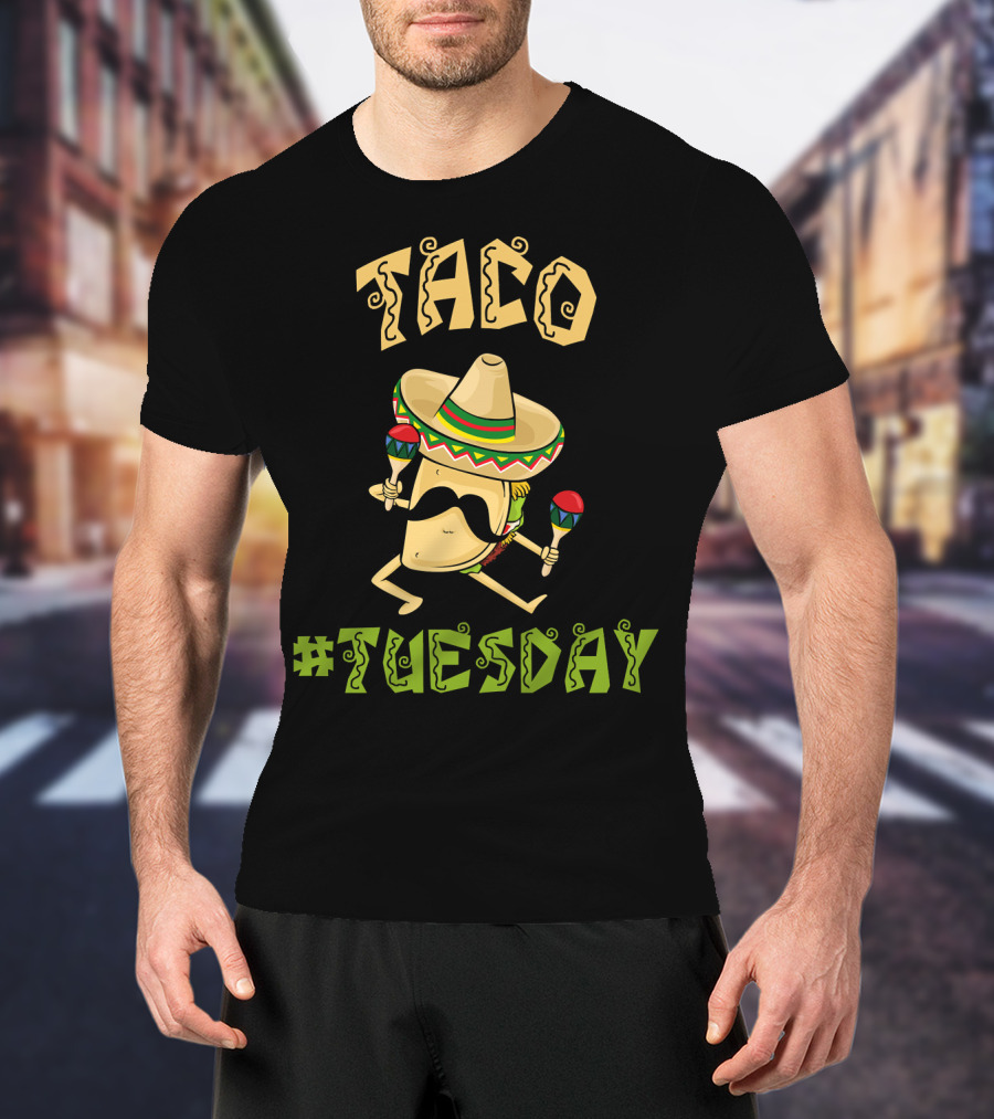 Taco Tuesday Cinco De Mayo Sombrero And Maracas T-Shirt