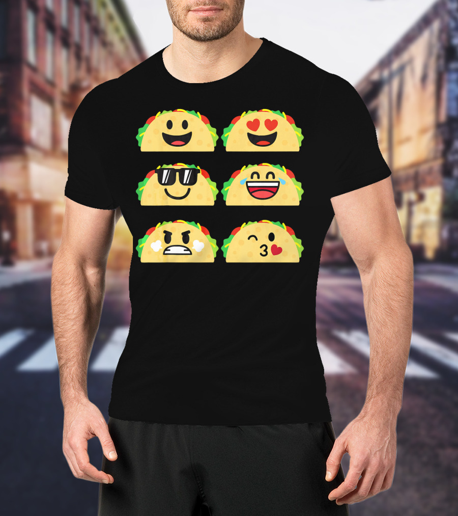 Taco Emoji Cute Cinco De Mayo Fun Expressions T-Shirt