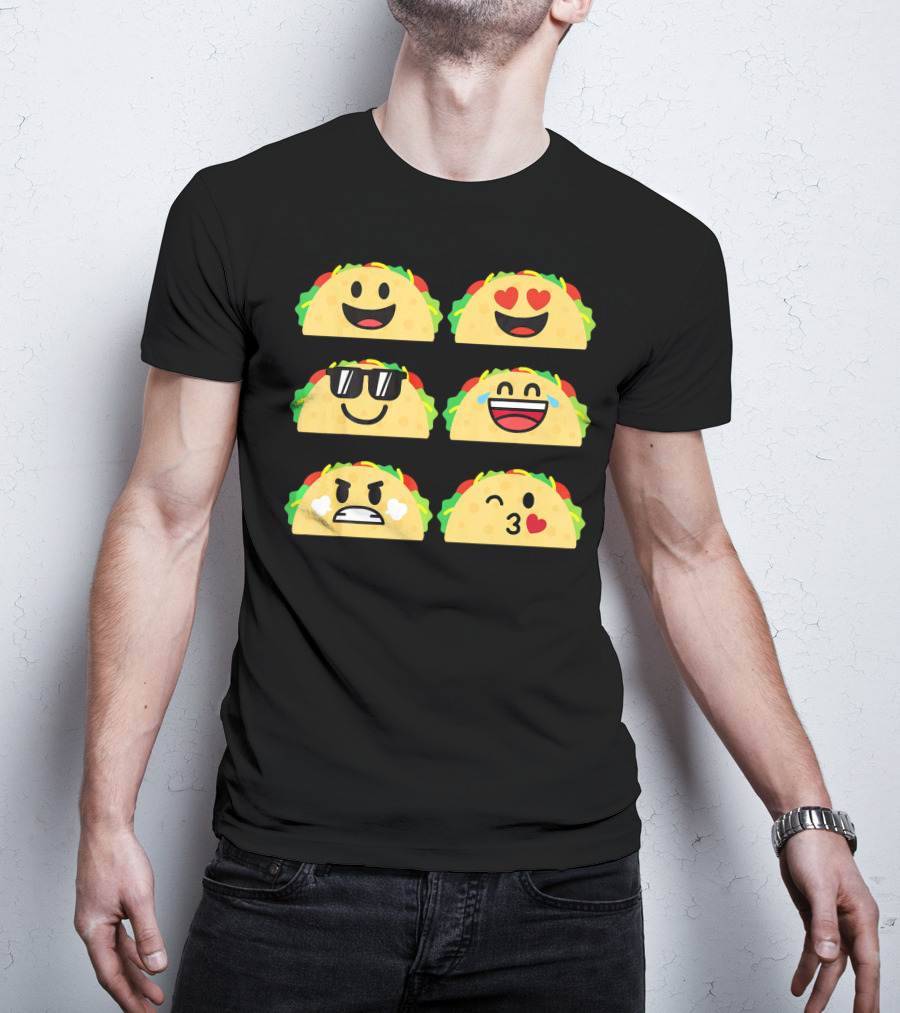 Taco Emoji Cute Cinco De Mayo Fun Expressions T-Shirt