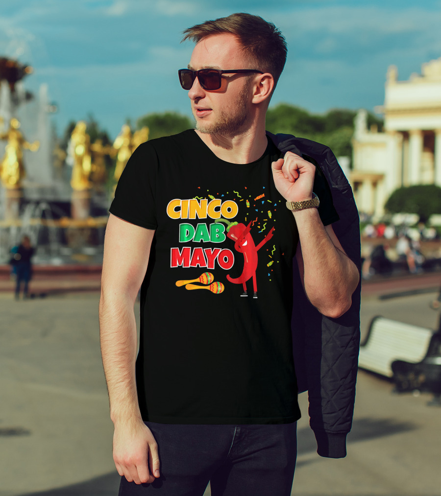 Cinco Dab Mayo Pepper Celebration Maracas Fiesta T-Shirt