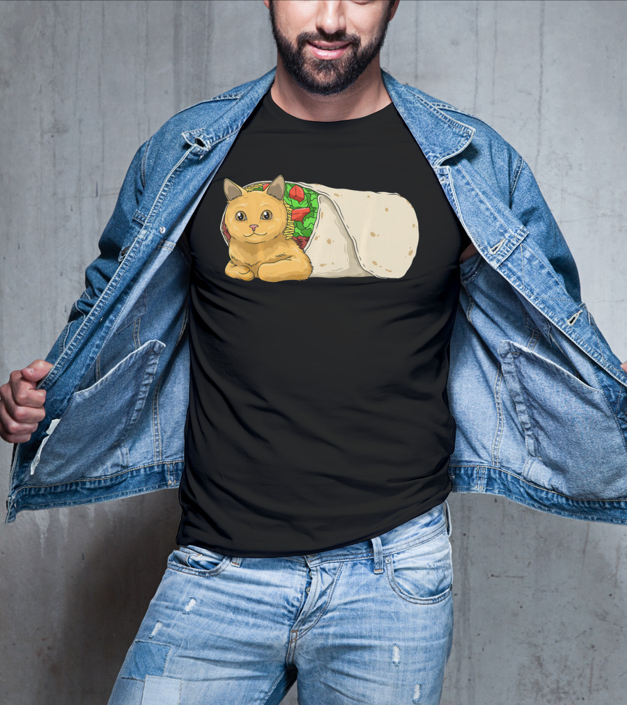 Cat Burrito Mexican Cat Cinco De Mayo Festive Humor T-Shirt