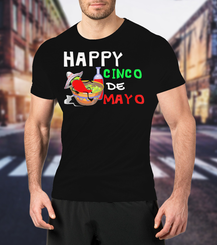 Happy Cinco De Mayo Fiesta Sombrero Chili Salsa T-Shirt
