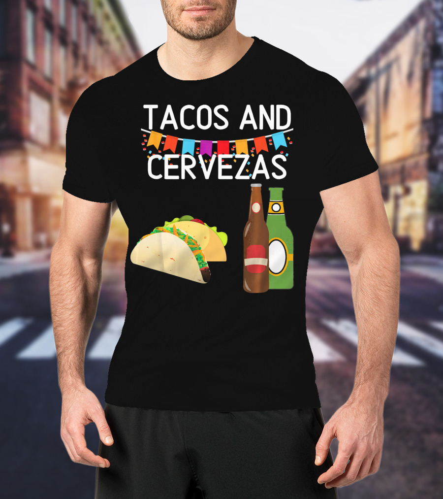 Tacos And Cervezas UberGuber Funny Mexic Beer Fiesta T-Shirt