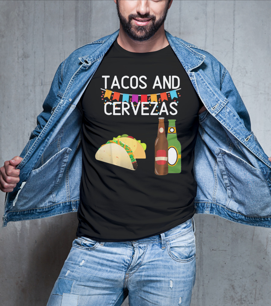 Tacos And Cervezas UberGuber Funny Mexic Beer Fiesta T-Shirt