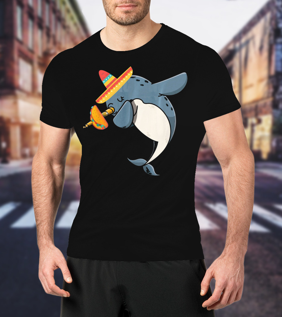 Narwhal Sombrero Taco Cinco De Mayo Funny Narwhal T-Shirt