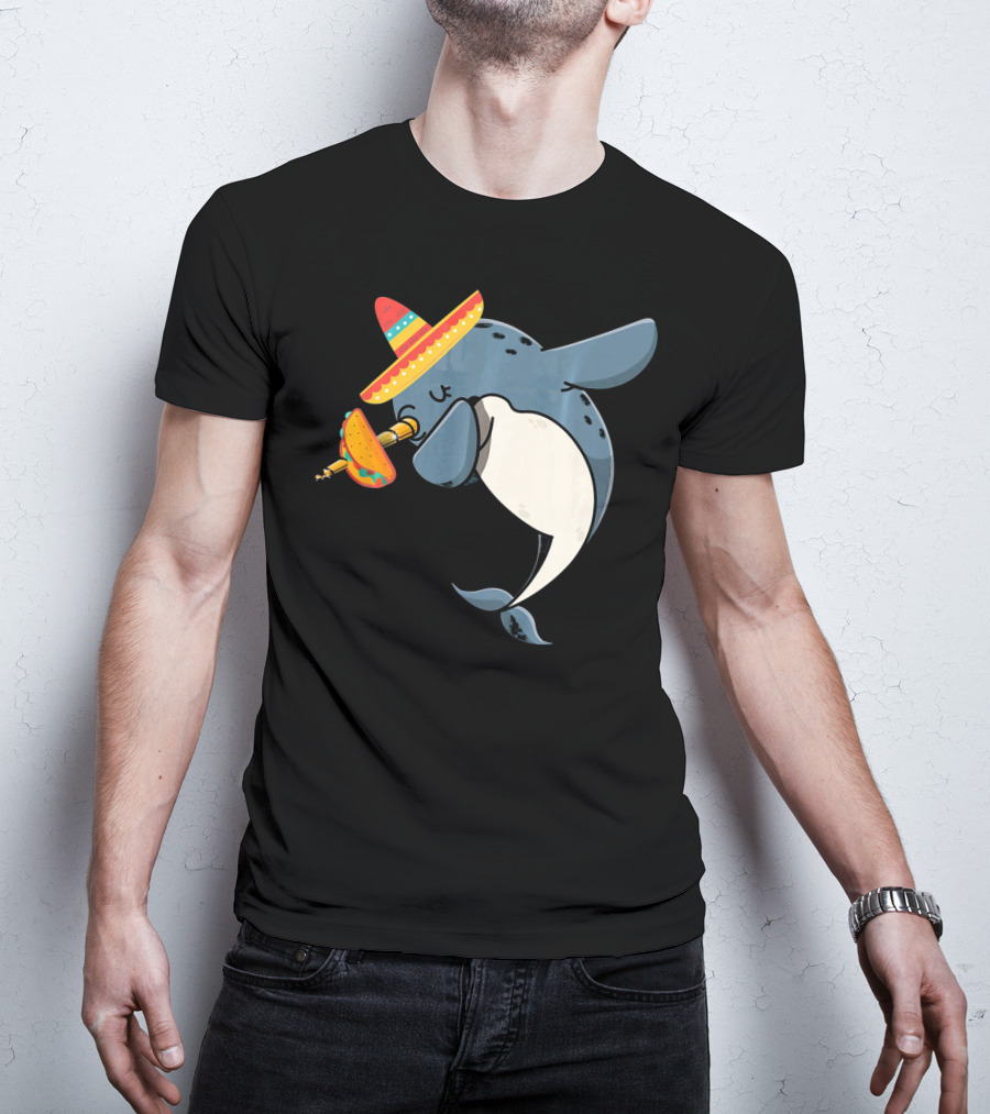 Narwhal Sombrero Taco Cinco De Mayo Funny Narwhal T-Shirt