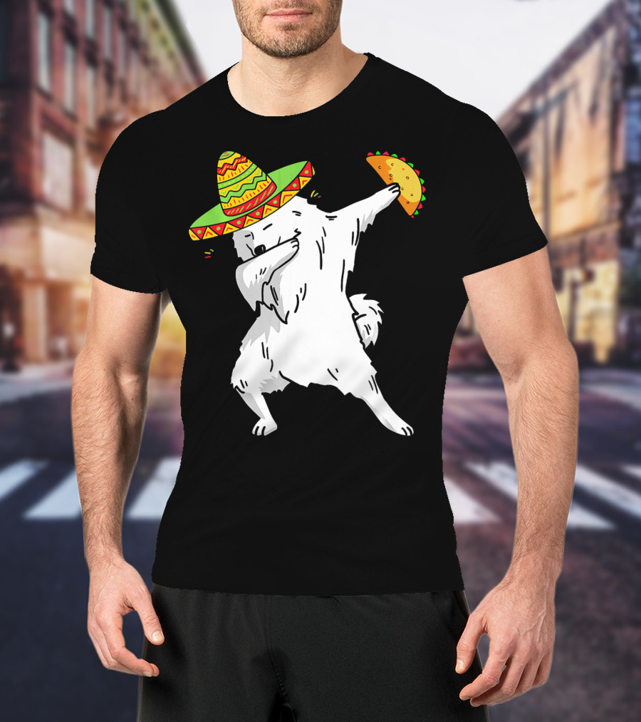 Cinco De Mayo Samoyed Dabbing With Taco And Sombrero T-Shirt