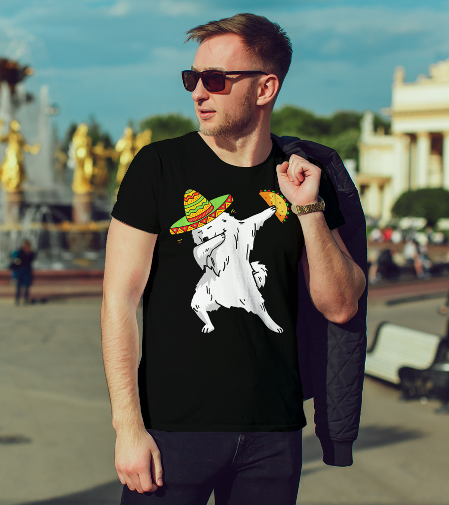 Cinco De Mayo Samoyed Dabbing With Taco And Sombrero T-Shirt