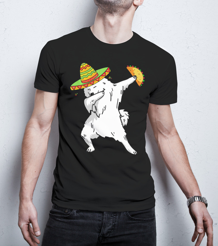 Cinco De Mayo Samoyed Dabbing With Taco And Sombrero T-Shirt