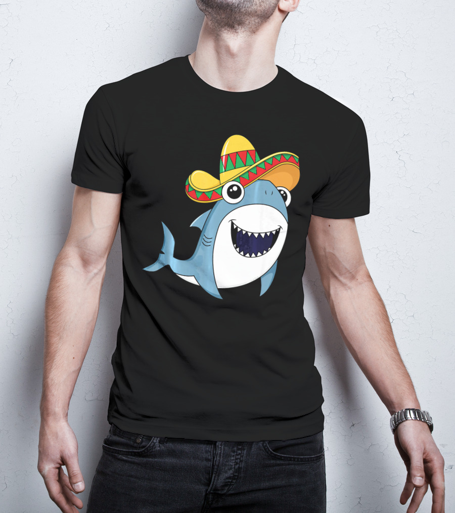 Kids Cinco De Mayo Sombrero Shark Boys Me T-Shirt