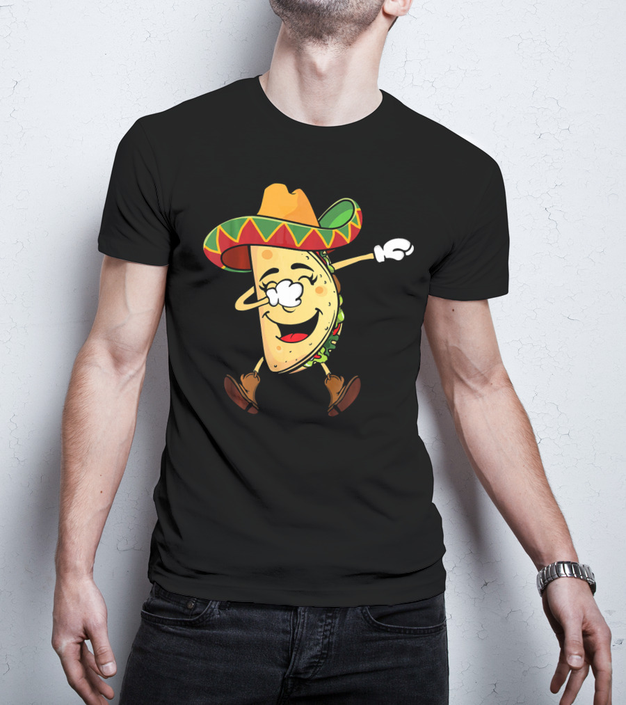 Dabbing Taco Sombrero Mexican Cinco De Mayo T-Shirt
