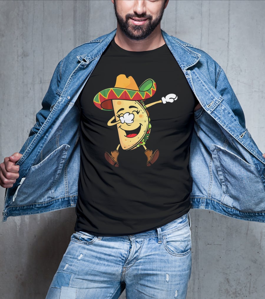 Dabbing Taco Sombrero Mexican Cinco De Mayo T-Shirt