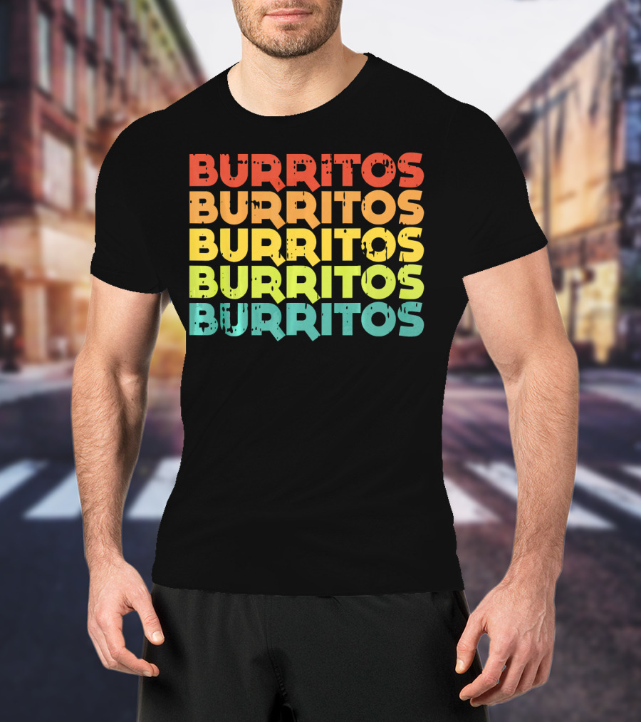 Cinco De Mayo Burritos Retro Vintage Mex T-Shirt