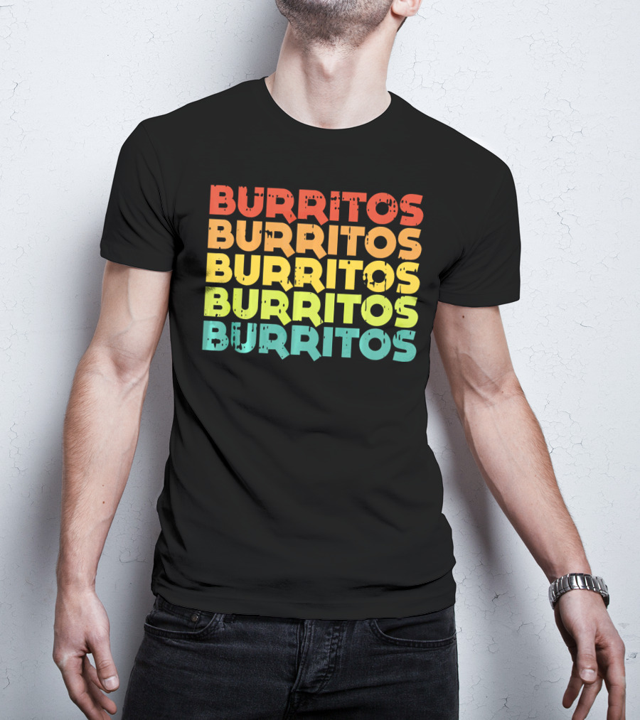Cinco De Mayo Burritos Retro Vintage Mex T-Shirt