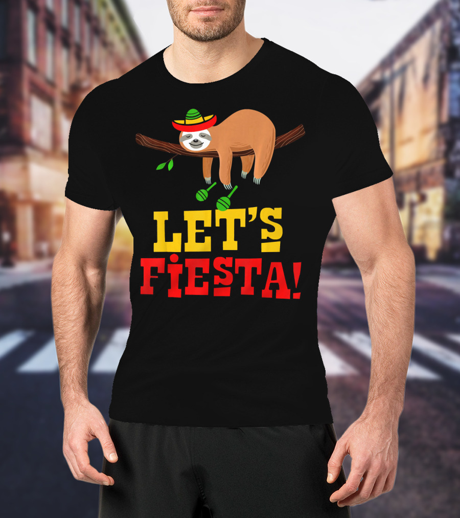 Let's Fiesta Cinco De Mayo Sloth Sombrero T-Shirt