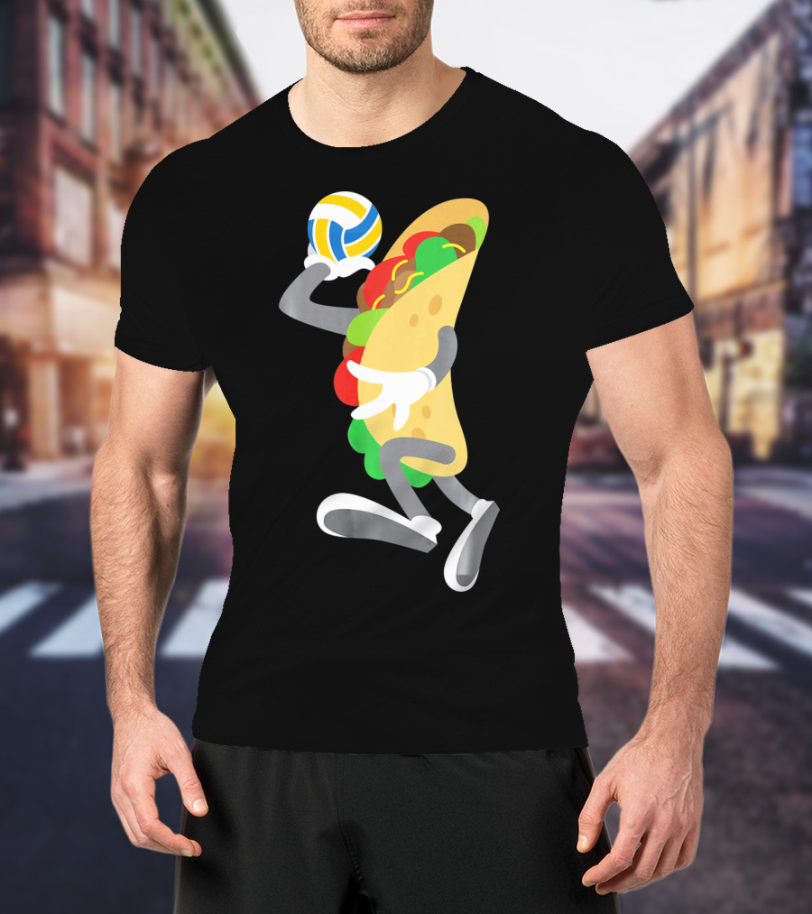 Taco Volleyball Ball Funny Mexican Cinco Volleyball Player T-Shirt