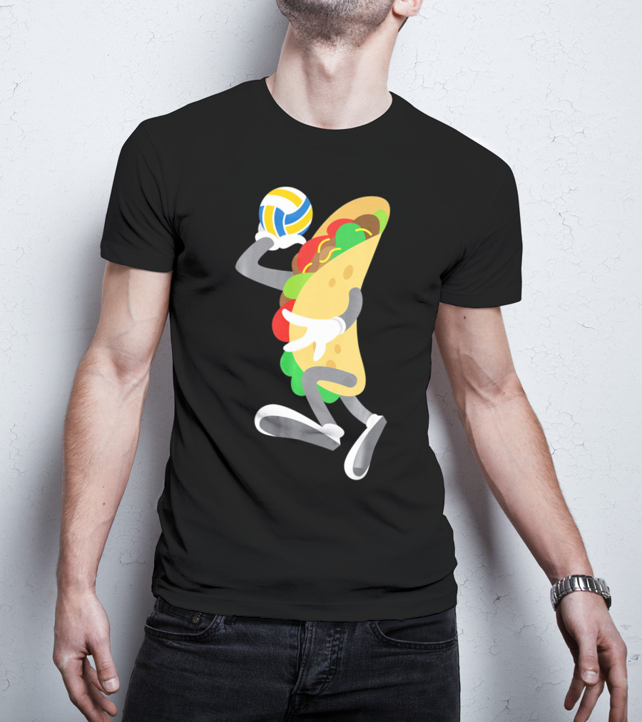 Taco Volleyball Ball Funny Mexican Cinco Volleyball Player T-Shirt