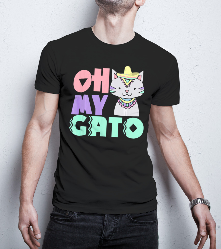 Oh My Gato Cinco De Mayo Cat Sombrero And Poncho T-Shirt