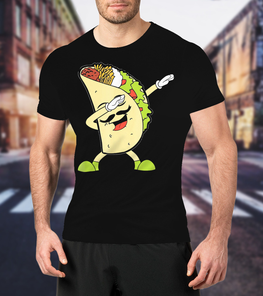 Dabbing Taco With Lettuce And Cheese For Taco Tuesday Or Cinco De Mayo T-Shirt