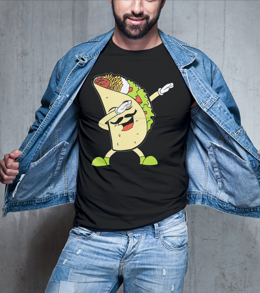 Dabbing Taco With Lettuce And Cheese For Taco Tuesday Or Cinco De Mayo T-Shirt